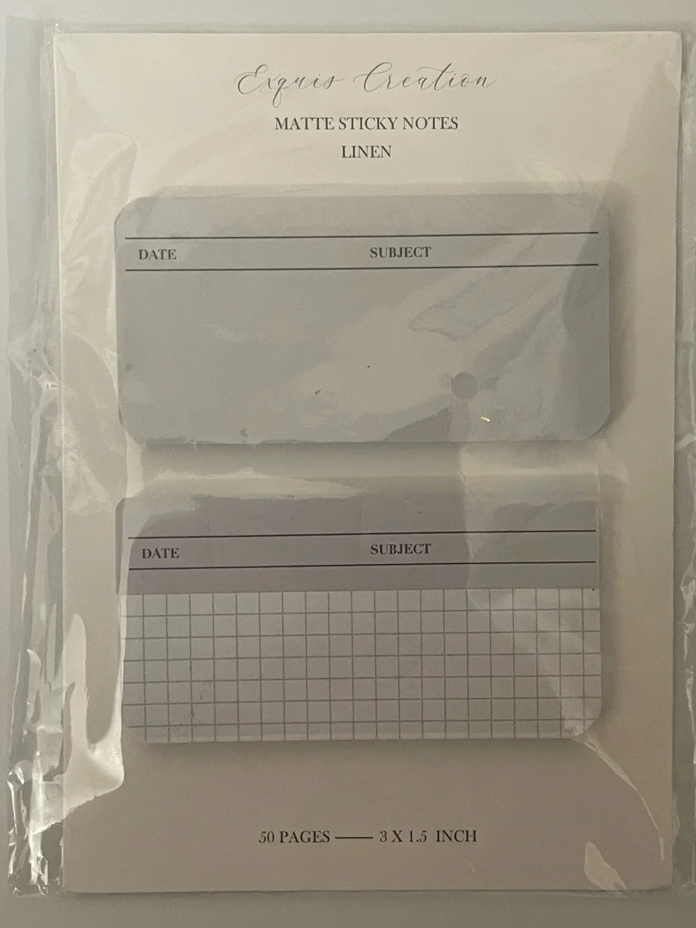 Exquis Creation Matte Duo Sticky Notes in “Linen”